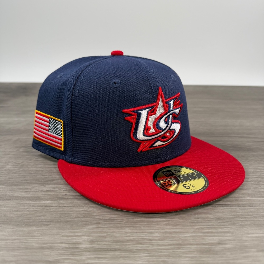 2026 WBC USA World Baseball Classic Fitted Hat New Era 59FIFTY Cap Size 6 7/8